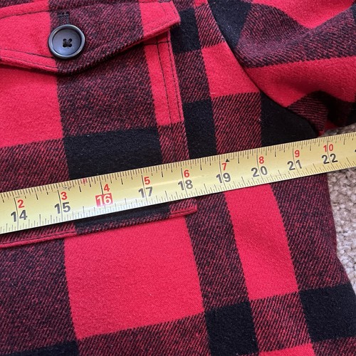 Old Navy Men’s M Buffalo Plaid Jacket Sherpa Lined Chore Utility Wool Blend - Picture 4 of 10