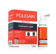 FOLIGAIN Hair Regrowth Treatment for Men 10 Trioxidil   2oz / 59ml   Thicker, F
