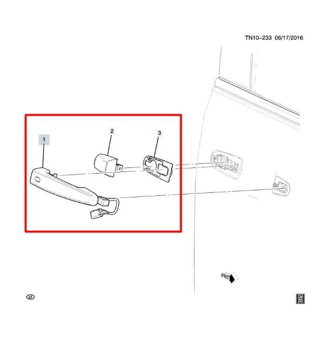 2019-24 Chevrolet Blazer 2LT 2.0L maçaneta externa traseira do lado direito do passageiro - Imagem 2 de 4
