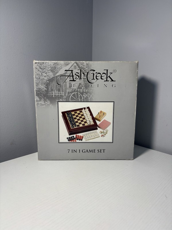 Ash Creek Trading 7-in-1 wooden combination game set