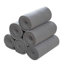 Fleece Throw Blankets Lightweight Warm for Soft Pack of 6 - 50 x 60 inch Grey