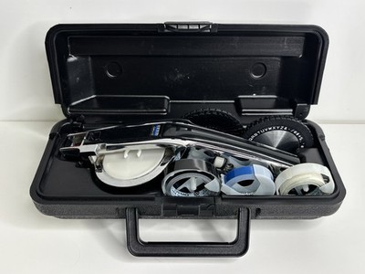 Vintage DYMO 1550 Deluxe Tapewriter Label Maker Heavy Duty Chrome Metal w/ Case