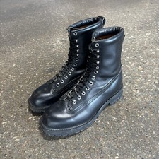 Vintage Ski Hunt Mountain Logger Black Leather Boots Mens Size 13 Made in USA