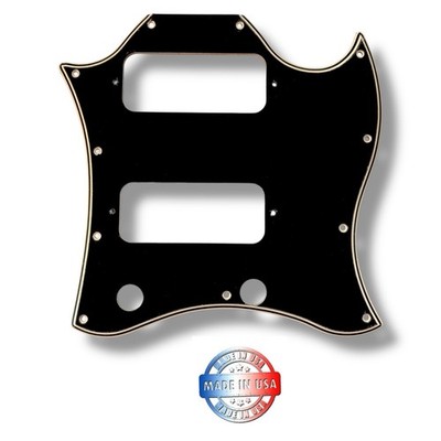 New 5 Ply Black/Cream WIDE BEVEL Pickguard for Epiphone SG Classic Worn P90