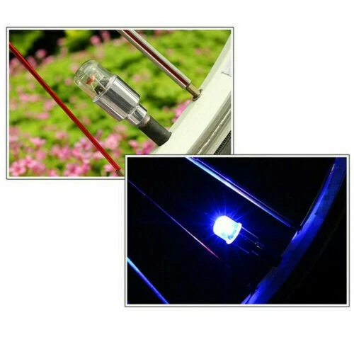 4X Auto Wheel Tire Tyre Air Valve Stem LED Light Caps Cover Blue Car Accessories - Image 3 of 4