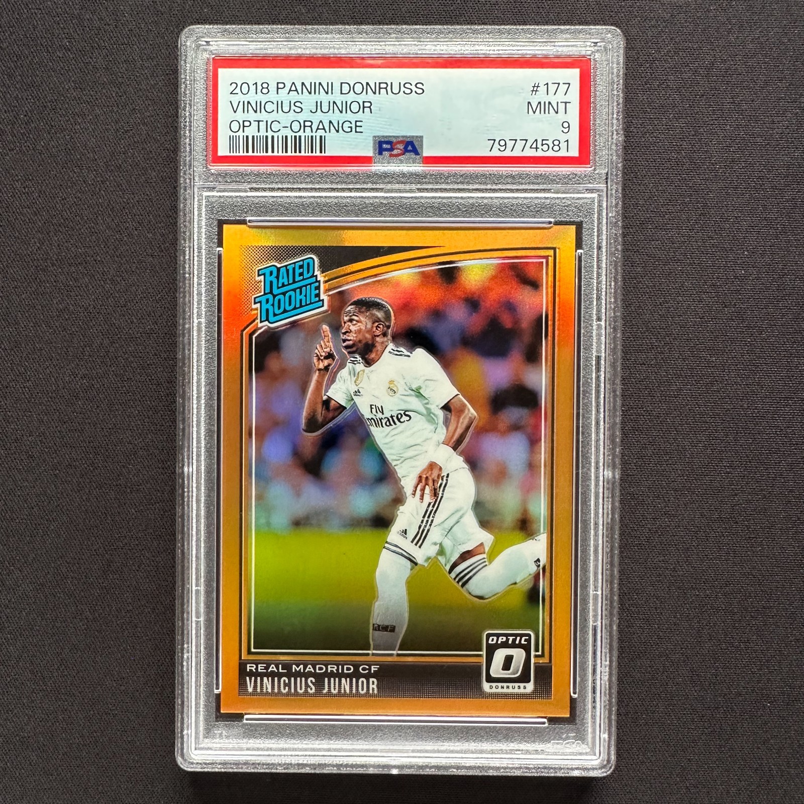 2018 Panini Donruss Vinicius Junior Orange Optic /99 Rated Rookie #177 Vini Jr.