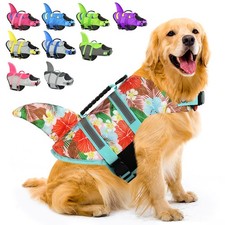 Shark Dog Life Jacket, Adjustable Dog Life Vest with Shark Fin, Suit for Smal...