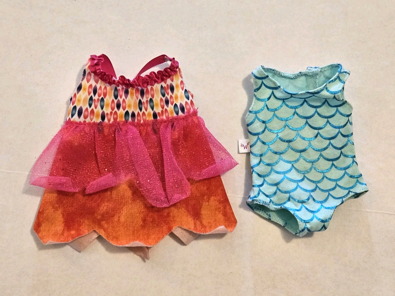 Wellie Wishers Dolll Swimsuit +  Baby Alive Dress. Mattel And Hasbro