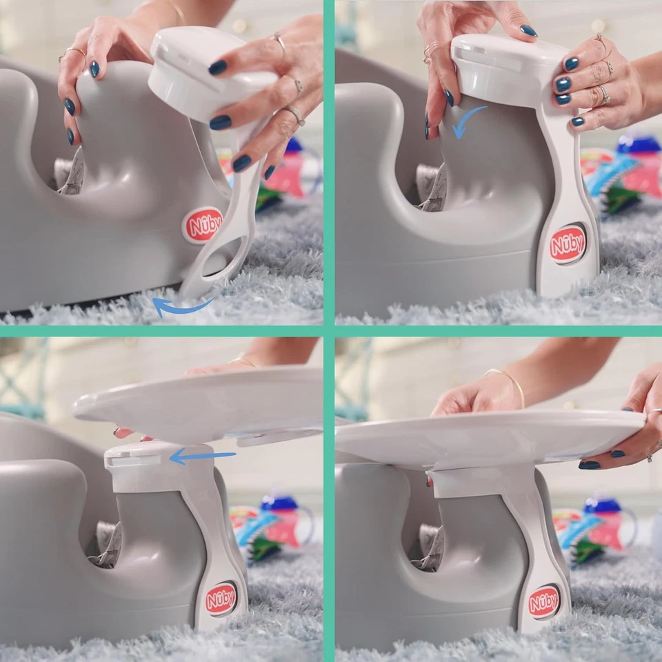 Bandeja de actividad Nuby My Floor Seat - con pestillo de fácil liberación y para limpiar... Foto 2 de 4
