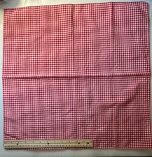 Vintage Gingham Pattern All Cotton Red Bandana USA Head Scarf 20" x 20" Inch