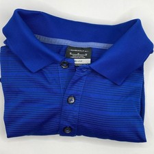 Nike Golf Dri-FIT Polo Shirt Athletic Fit Striped Blue Black Golfing Mens Size M