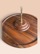 Vermillion, Inc genuine Walnut Lazy Susan Serving Tray