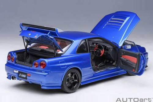 AUTOart 1/18 Nismo R34 GT-R Z-tune Bayside Blue Model Car JP - Picture 6 of 9