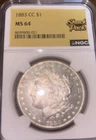 1883 CC Silver Morgan Dollar NGC MS64