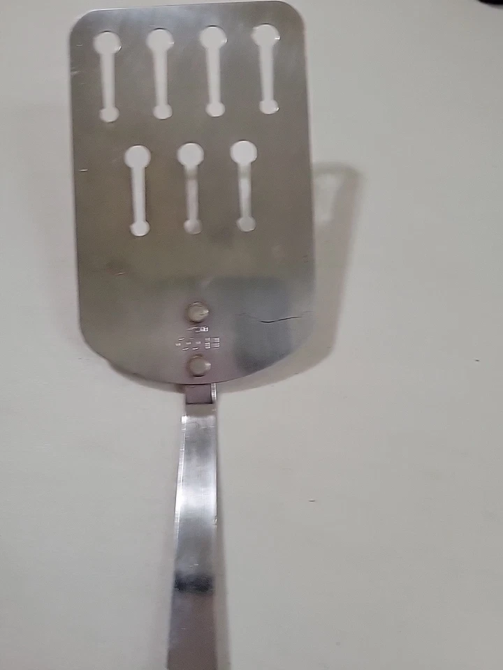 Espátula de cerradura vintage EKCO Flipper Turner cromo negro mango largo EE. UU. Foto 3 de 4