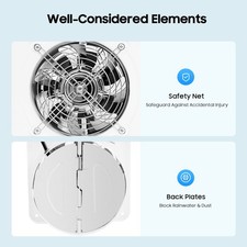 6inch Super Quite Wall Exhaust Fan Bathroom Kitchen Garage Ventilation Vent 40W