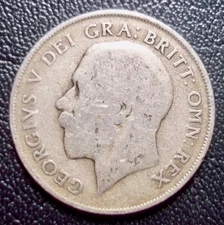 1920 - 1936 - 1 SHILLING - Great Britain George V - .500 Silver Coin---