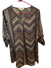 Pink Rose Boho Mini Dress Women's Size Large V Neck Country Core Airy