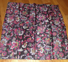 New Royal Silk Black Pink Purple Jacobean Floral 100 Silk 16" Pocket Square
