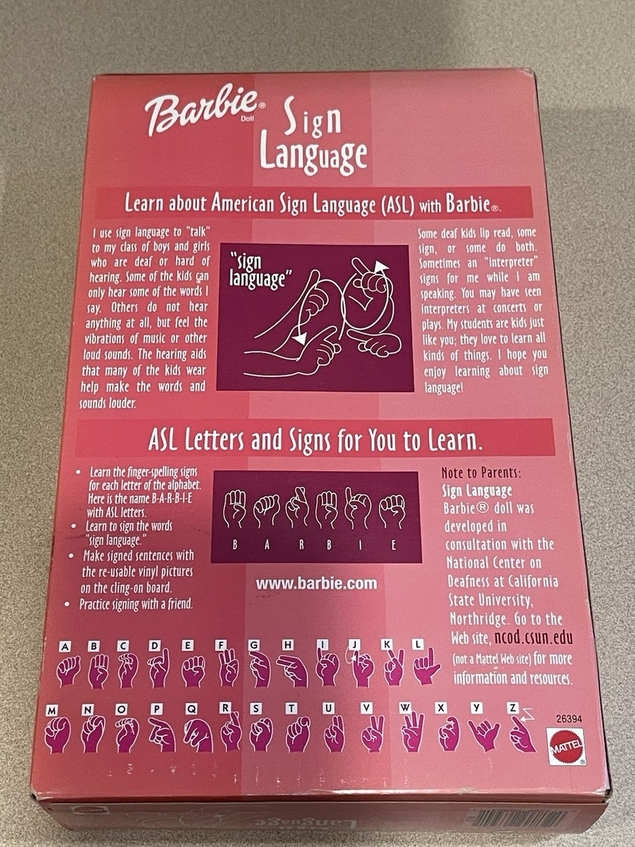 1999 Sign Language ASL Barbie Doll 