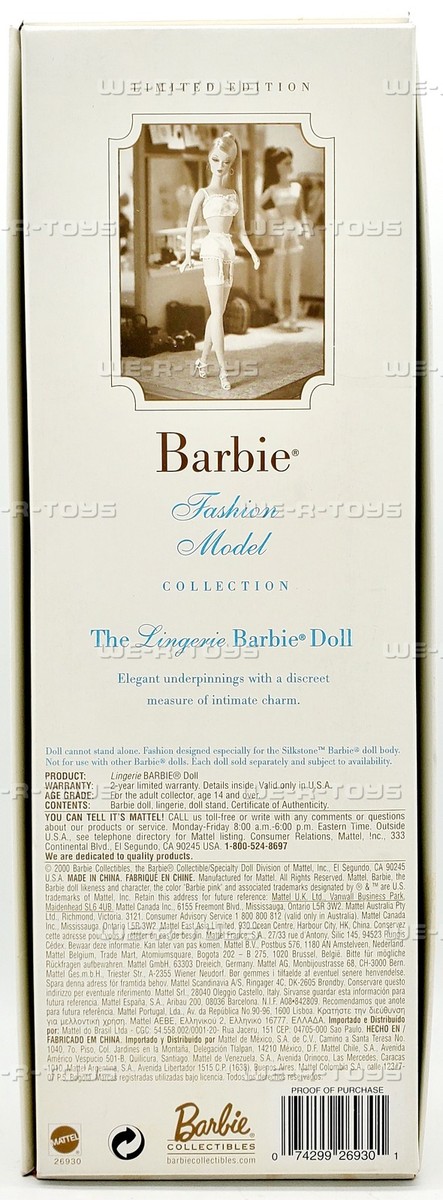 Barbie Fashion Model Collection The Lingerie 1 Silkstone