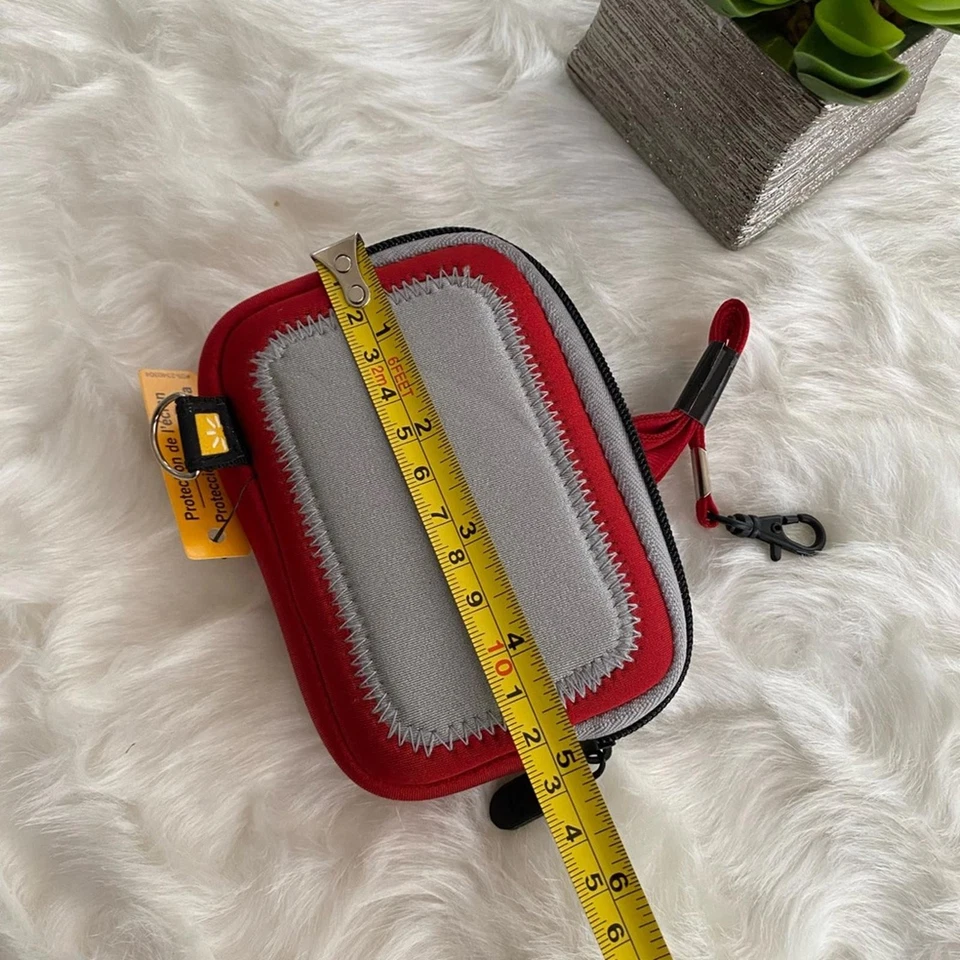Case Logic Small Electronics Pouch with Clip - Red and Gray - Image 2 of 4