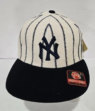 Vintage New York Yankees Pinstripe Hat Cap Cooperstown American Needle 7 1/2 NWT