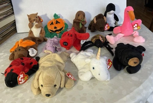 Ty Beanie Babies Lot of 14 Plush Toys Vintage