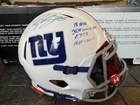 Saquon Barkley signed  F/S White Auth NY Giants Penn State Beckett Rookie stats