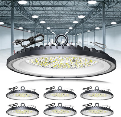 300W UFO LED High Bay Lights 45000LM IP65 Waterproof 6 Pack for Garage & Warehou