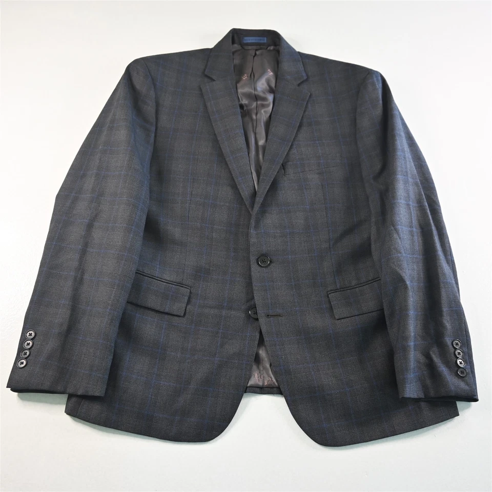 Ryan Seacrest 42S 34x30 Gray Glenn Check Wool Mens Jacket Pants Suit - Image 2 of 4