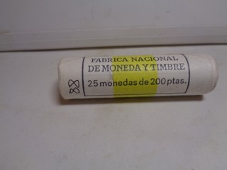 MONEDAS CARTUCHO FNMT 200 PESETAS JUAN CARLOS I 1988 SIN ABRIR
