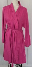 PINK "K" Kmart Woman's 1X Cotton Pink Print Bathrobe Tie Belt Mid Length Pockets