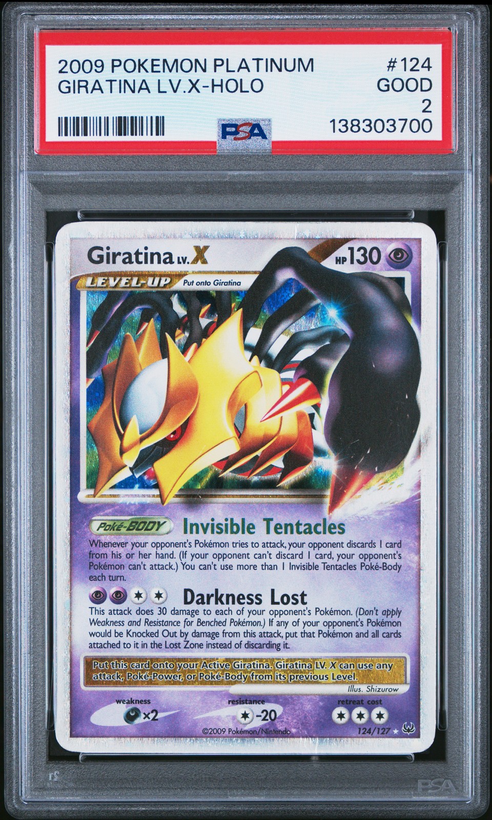 2009 POKEMON PLATINUM #124 GIRATINA LV.X-HOLO PSA 2