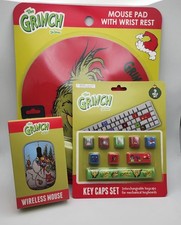 The Grinch Computer Gift Set   Mouse Pad, Wireless Mouse  Keycaps Bundle