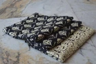 Black & Beige Hand Print Fabric 100% Cotton 10 Yard NO DUTY CHARGES 100%✅ZK-369