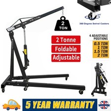 2 Ton Hydraulic Folding Engine Crane Hoist Lift Stand Lifting Garage Workshop UK