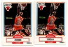 2- 1990 Fleer Michael Jordan Rare ERROR- No Lines on Back & Correct Card -2 Ttl.