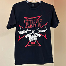 Danzig 2022 Tour Cities Skull Cross 1988 Graphic Tee Black Crew Neck M