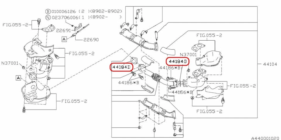 Junta colector tubo de escape Subaru OEM cruzada 44022AA160 para Forester Foto 3 de 4