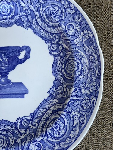 Spode Blue Room Collection Warwick vaso blu bianco piatto Inghilterra usato in ottime condizioni - Foto 6 di 10