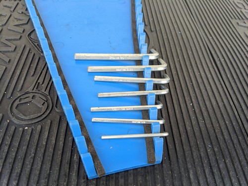 #bh832 Snap-on 18 pc SAE L-Shaped Hex Wrench Set .028-3/4" AW1020DK - Picture 10 of 18