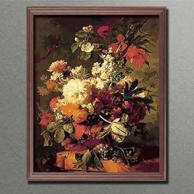 Malen nach Zahlen Blumenstrauß Stillleben 40x50 cm auf echter Leinwand