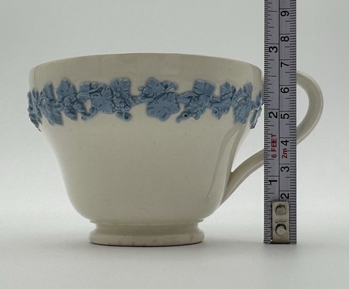 Wedgwood Etruria Barlaston Porcelain Queensware Coffee Cup Saucer Blue White - Picture 20 of 20