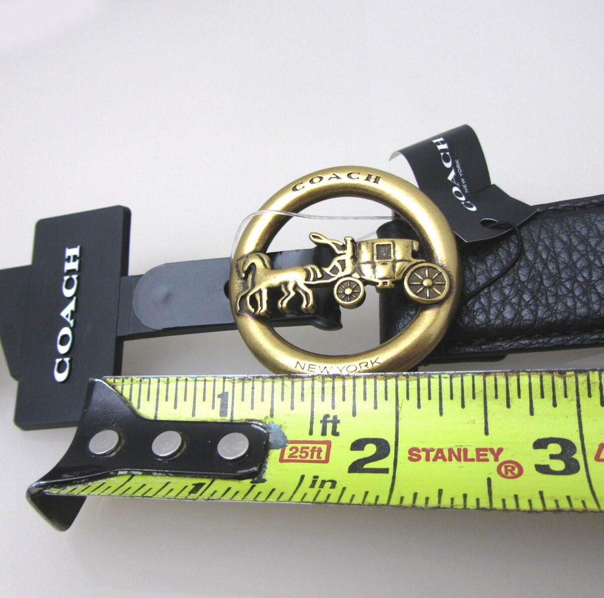 Coach $128 Horse and Carriage SIGNATURE BUCKLE BELT Black  display picture 3