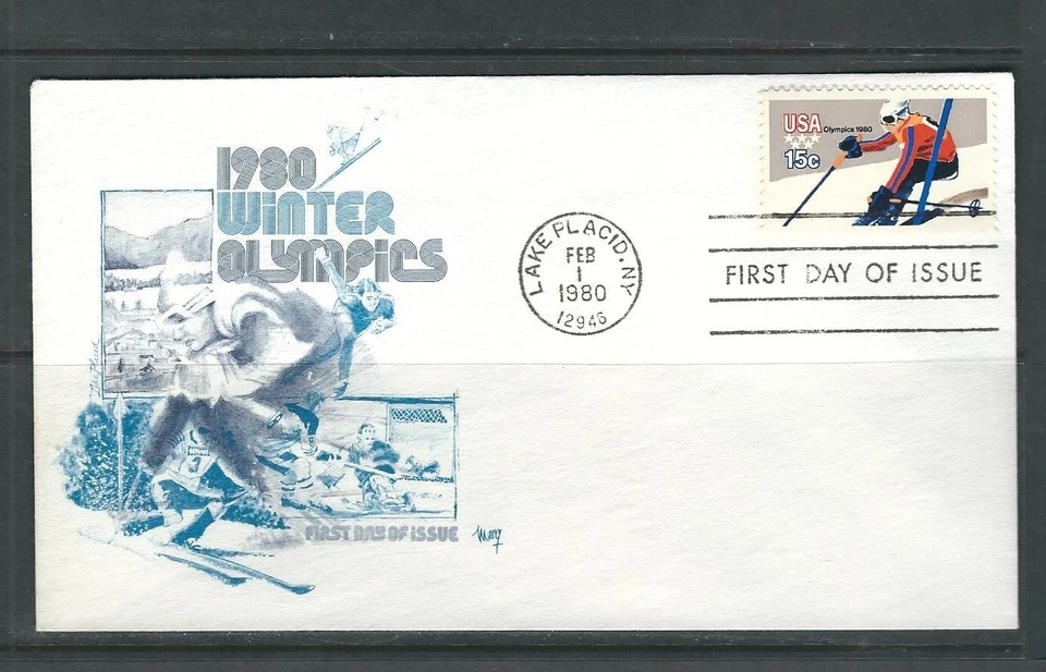 US Scott # 1795-1798-1798b Winter Olympics FDC . Marg Cachet - Image 3 of 3