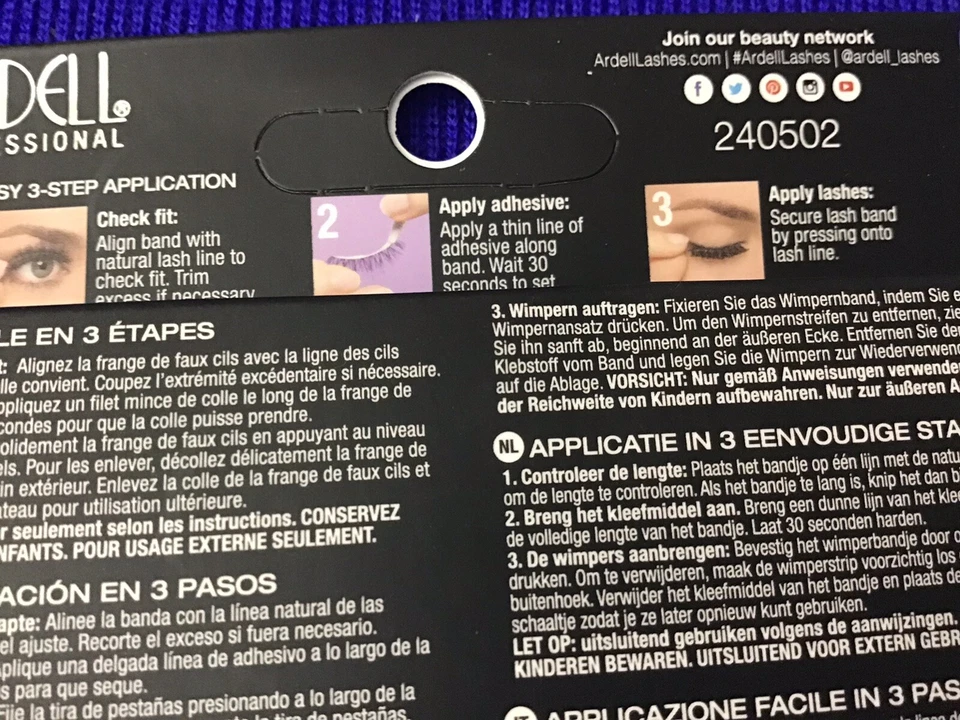 2 pares de pestañas ARDELL VISÓN SINTÉTICO #811 NEGRAS para ojos y dobles #113 (R2-2) Foto 4 de 4