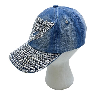 CapriCorn-2013 Denim Bling Hat Cap Visor Studded Rhinestones  display picture 3