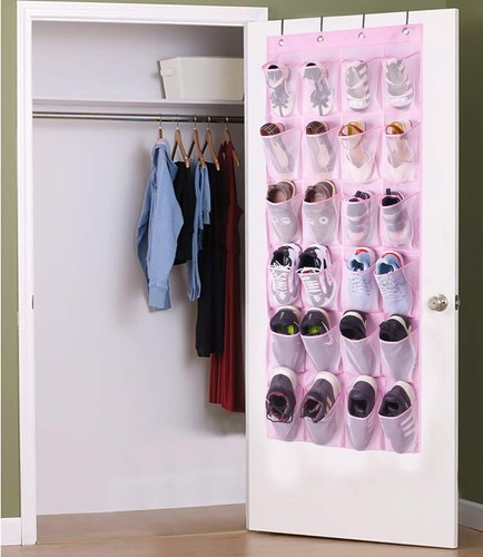 Kids Shoe Organizer Door Hanging Baby Closet Storage Over The Rack Pink - Picture 7 of 11