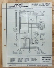 Original LUCAS Commer 8 Cwt. Van Wiring Diagram 1947-48 W72041